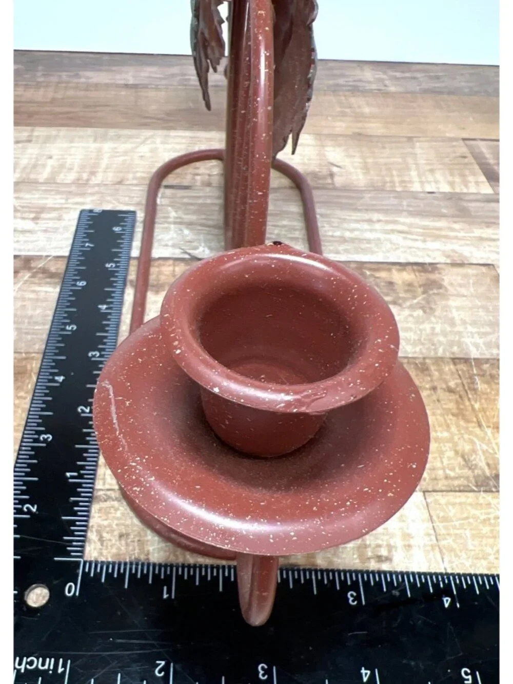 Pumpkin-Shaped Metal Candle Holder With Autumn Leaf Accents For 3 Taper Candles